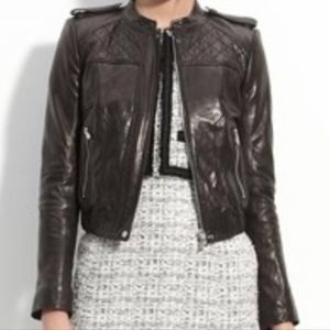 McGinn leather quilted aviator style leather bomber jacket